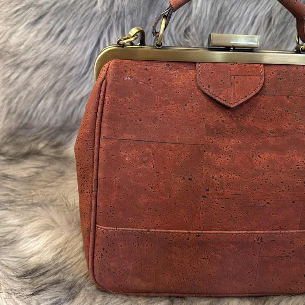Rust Brown Women's Backpack Purse - Classic Structured Top-Handle Backpack